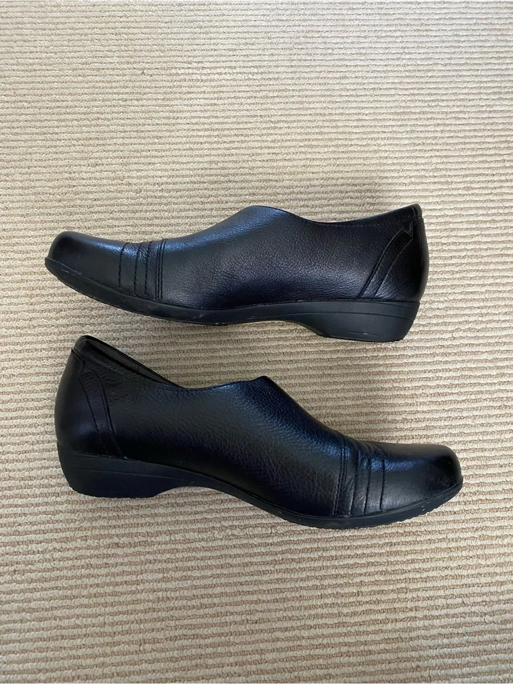 Dansko Black Leather Franny Loafers Flats Comfort Size EU 40 / US 9.5 - 10